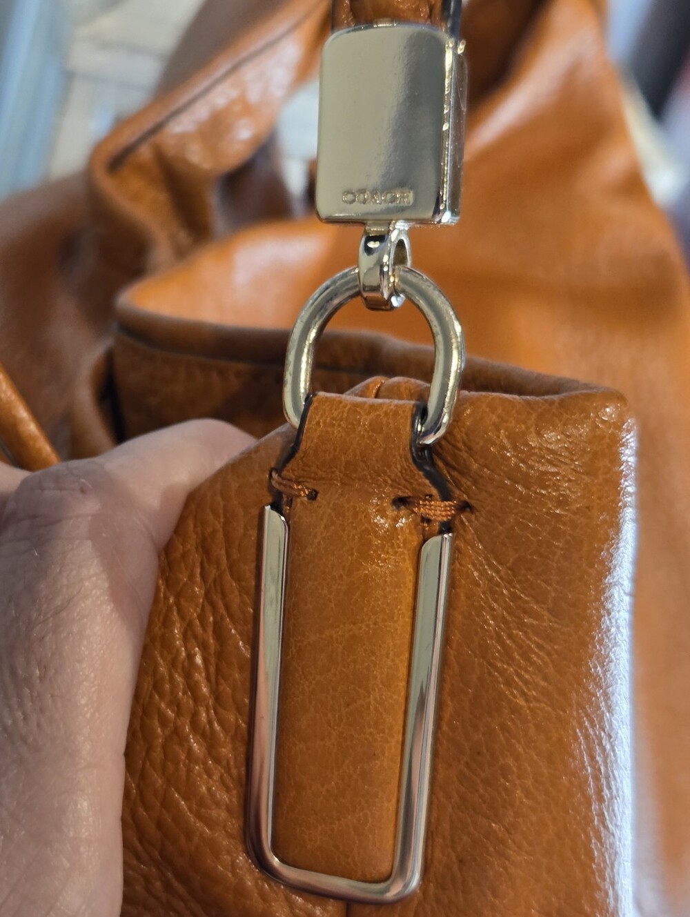 Coach Madison Buffalo Leather Phoebe Bag Terracotta Extra Large - Picture 8 of 15